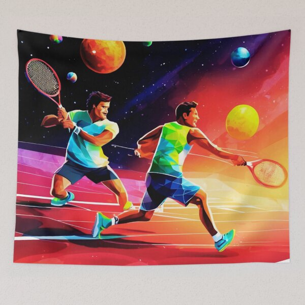Item preview, Space Tennis Players, a Sporting Rivalry designed and sold by Zofia Sosnecka.