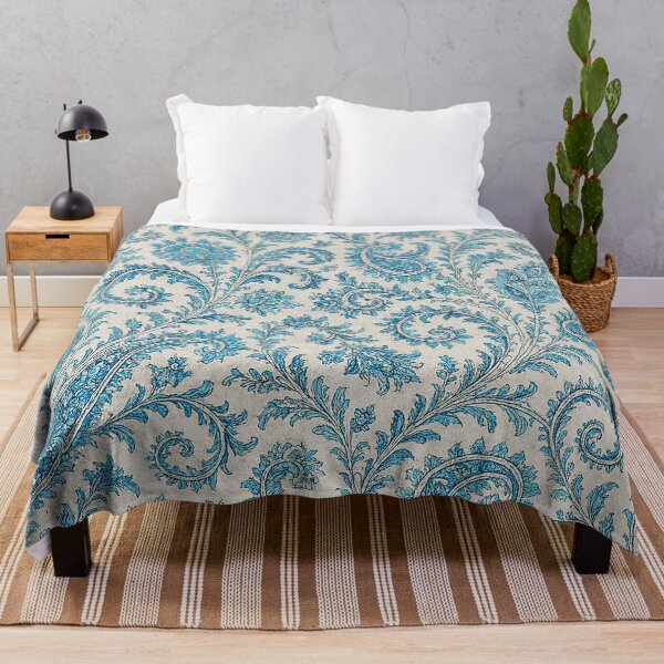 Item preview, Elegant Blue Paisley Floral Pattern – Vintage Oriental Seamless Design designed and sold by Gold Turtle Lina.