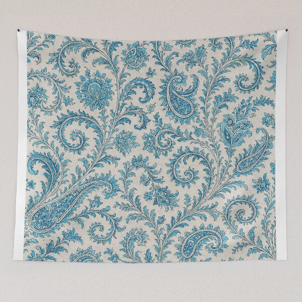 Item preview, Elegant Blue Paisley Floral Pattern – Vintage Oriental Seamless Design designed and sold by Gold Turtle  Lina.