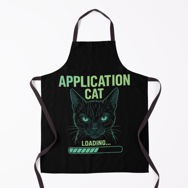 Aperçu de l'œuvre appliCATion – T-shirt Cyber Cat | Humour futuriste et technologique pour les amoureux des chats créée et vendue par SVALANART.