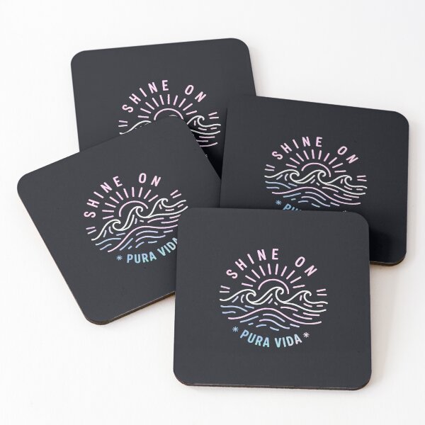 Item preview, SHINE ON - PURA VIDA Line Sketch Waves & Sunshine - Neon multi-tone designed and sold by Big Bang Canvas.