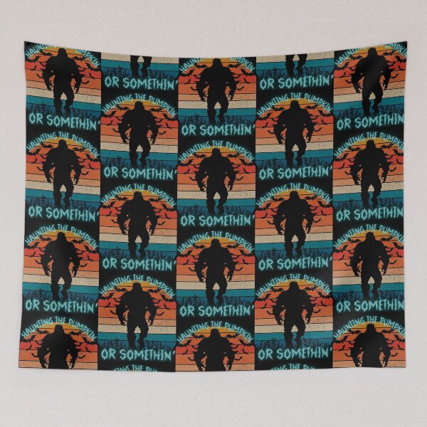 Item preview, Bigfoot Haunting The Pumpkin Funny Retro Sunset Sasquatch Adventure Design designed and sold by Logiprint.