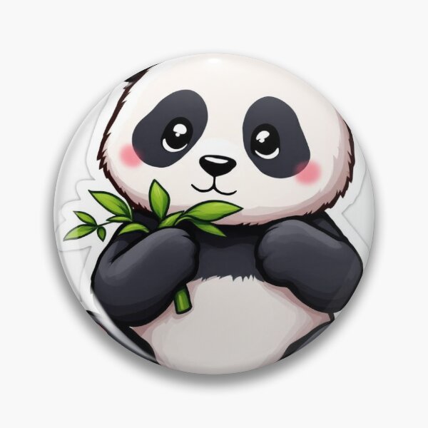Item preview, Adorable Chibi Panda Eating Bamboo designed and sold by PixiPaw.