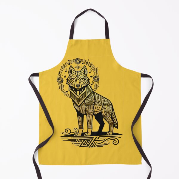 Item preview, Yellow Wolf Totem — Tribal Rhythm Emblem designed and sold by The Digital Compass.