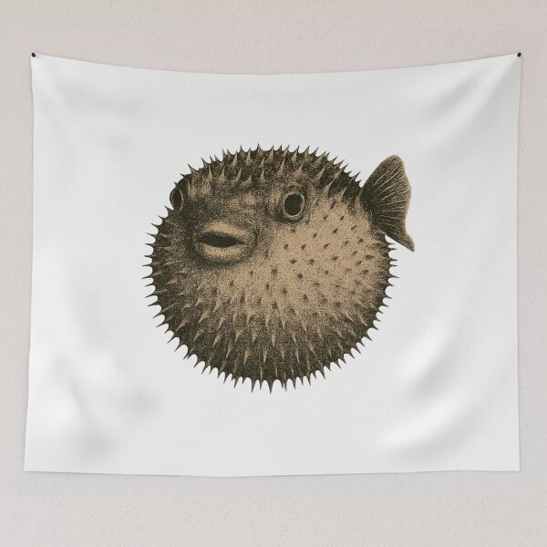 Item preview, RETRO BLOWFISH – Vintage Collage Art in Sepia Style designed and sold by RICK-TURNER.
