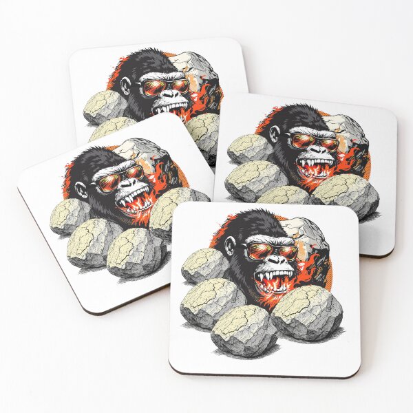 Item preview, Flaming Gorilla with Sunglasses – Fierce Rock Breaker Beast Design designed and sold by Abderraim12.