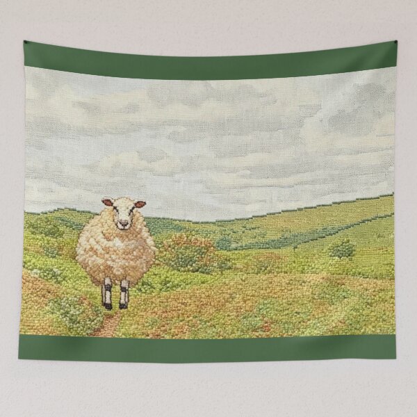 Item preview, sheep on dartmoor2(photograph + AI) designed and sold by artsmeow.