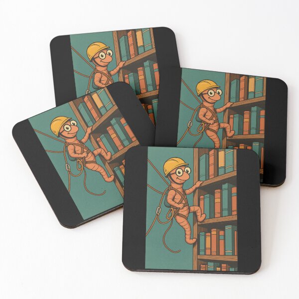 Item preview, Bookworm – Library Climber – Retro Comic Illustration • Vintage Print Aesthetic designed and sold by JacobKAurumhead.