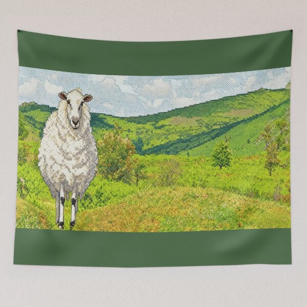 Item preview, sheep on dartmoor1(photograph + AI) designed and sold by artsmeow.