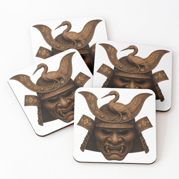Item preview, Wooden Samurai Mask – Spirit of the Crane designed and sold by CREATIVE BEAR.