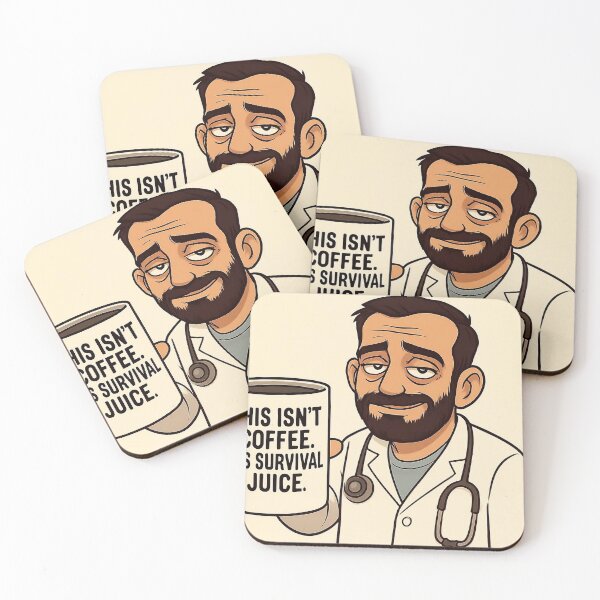 Item preview, Funny Exhausted Doctor - "This Isn't Coffee, It's Survival Juice designed and sold by DoctorMood.
