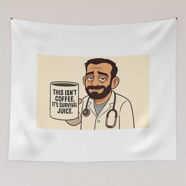 Item preview, Funny Exhausted Doctor - "This Isn't Coffee, It's Survival Juice designed and sold by DoctorMood.