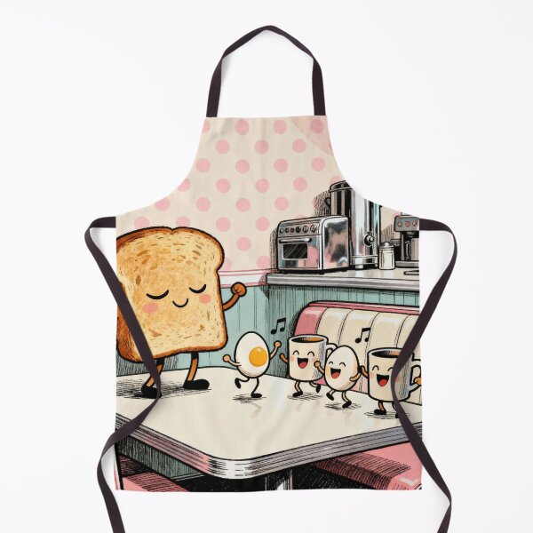Item preview, Dancing Breakfast Friends – Whimsical Retro Diner Illustration designed and sold by Qurratul Sadia.