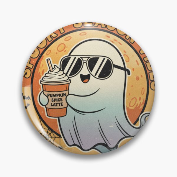 Item preview, Spooky Season Vibes - Retro Pumpkin Spice Ghost designed and sold by Barek532.