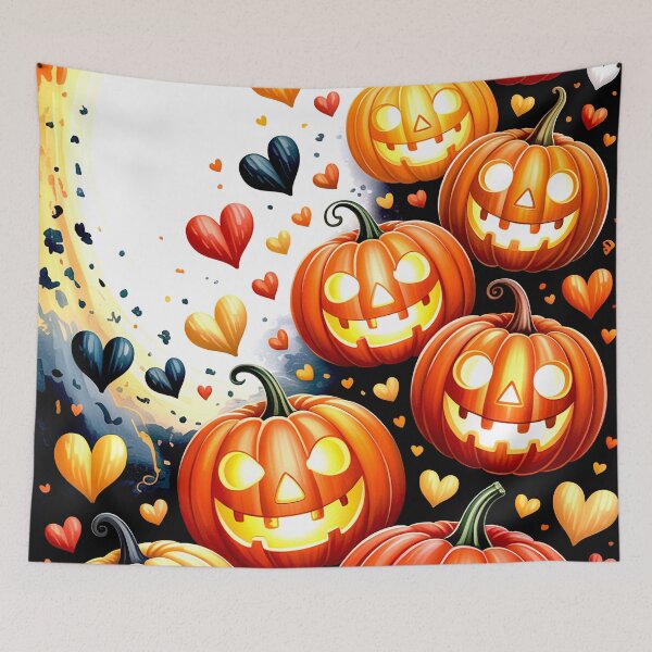 Item preview, Playful Pumpkin Parade with Hearts designed and sold by Exodoi.