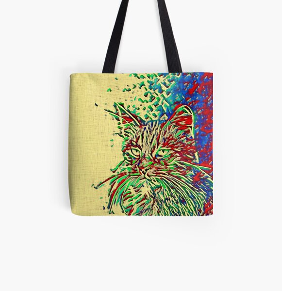 Linify cat All Over Print Tote Bag