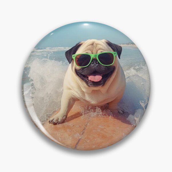 Item preview, Pug on a surfboard designed and sold by greentiger1.