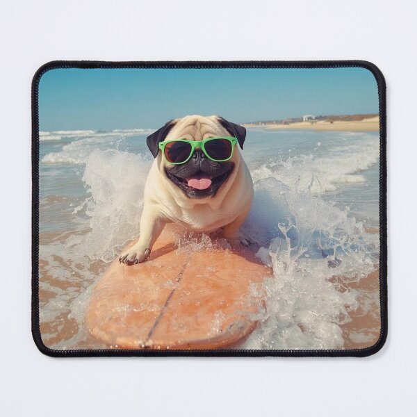 Item preview, Pug on a surfboard designed and sold by greentiger1.