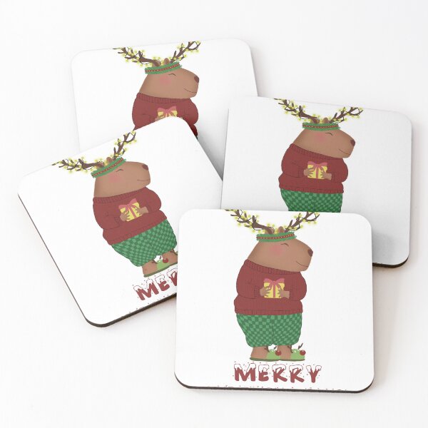 Item preview, Capybara cute with gift clipart merry christmas greeting card designed and sold by My Favorite Store.