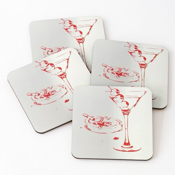 Item preview, Red Line Martini & Ashtray designed and sold by Adronia.