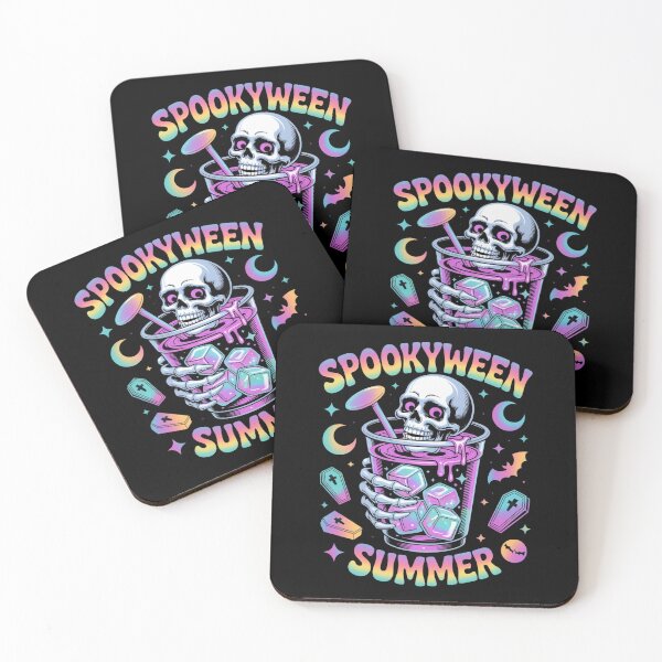 Item preview, Spookyween Summer Skull Drink Design – Neon Pastel Halloween Cup Art for Creepy-Cute Aesthetic Fans designed and sold by GemBob Creations.