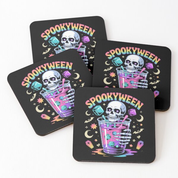 Item preview, Spookyween Skull Drink Cup Design – Neon Pastel Creepy-Cute Halloween Aesthetic for Spooky Season Fans designed and sold by GemBob Creations.
