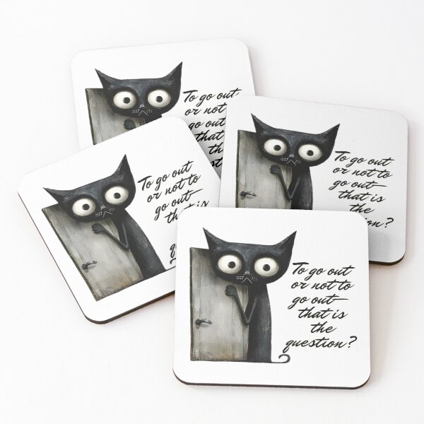 Item preview, Indecisive Cat by the Door Funny Quote Art designed and sold by ShadeScapeArt.