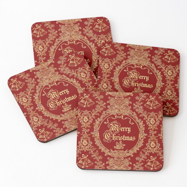 Item preview, Ornate Elegant Vintage Red Gold Merry Christmas  designed and sold by tanjica.