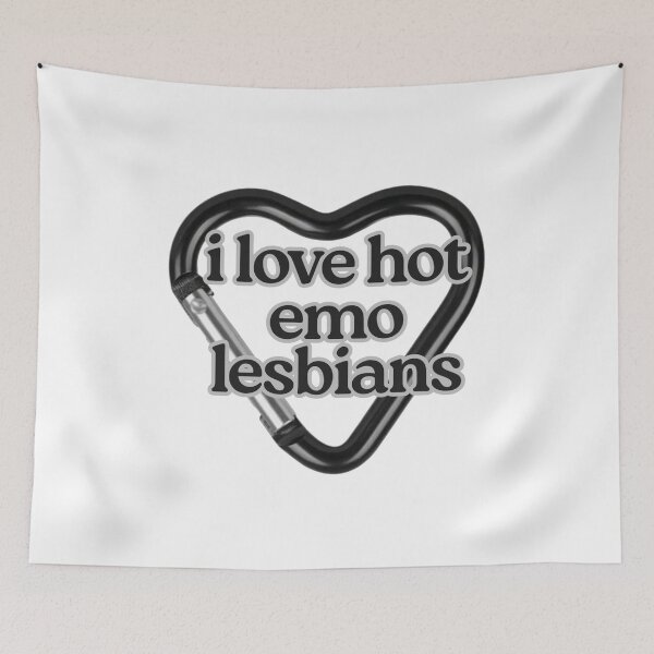 Item preview, I Love Hot Emo Lesbians Carabiner Black designed and sold by ptrcj.