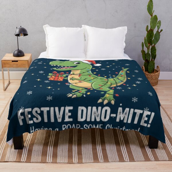 Item preview, Festive Dino-Mite! Snowy T-Rex Christmas | Roar-some Winter Holiday designed and sold by Syrupulse.