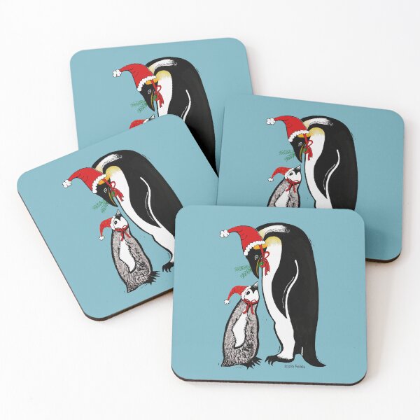 Item preview, Christmas Penguins with Santa hats designed and sold by Joslin Fields.