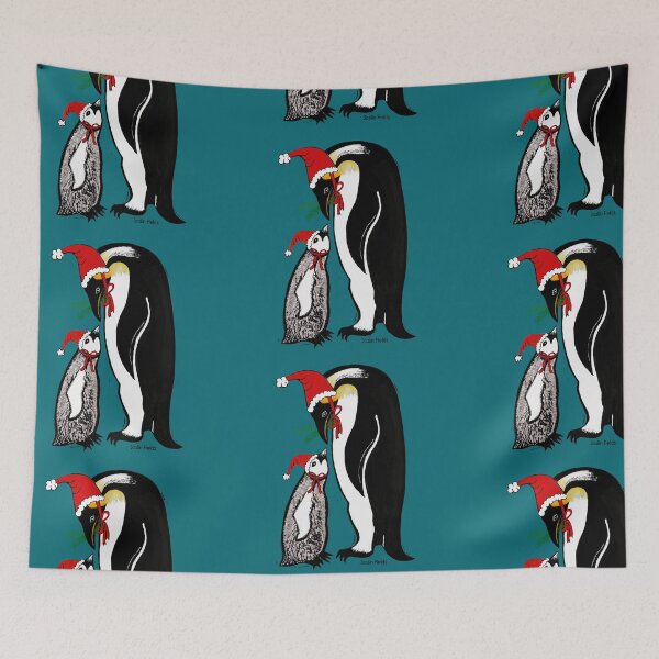 Item preview, Christmas Penguins with Santa hats designed and sold by Joslin Fields.
