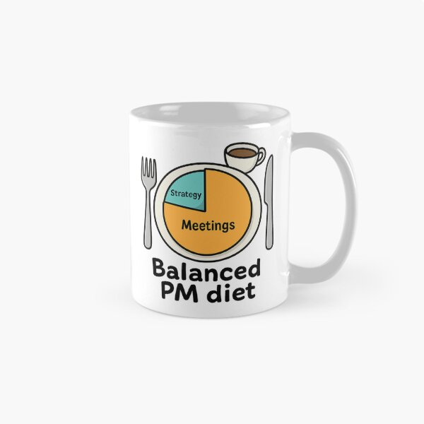 Item preview, Balanced PM Diet – Funny Product Manager Pie Chart designed and sold by MinimumViableMeme.