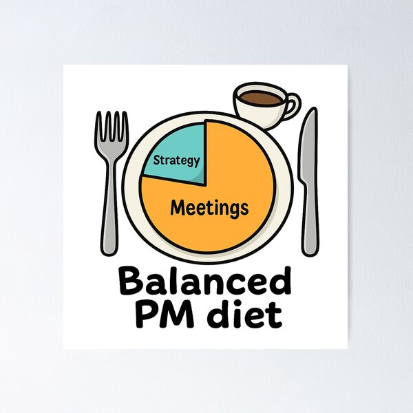 Item preview, Balanced PM Diet – Funny Product Manager Pie Chart designed and sold by MinimumViableMeme.