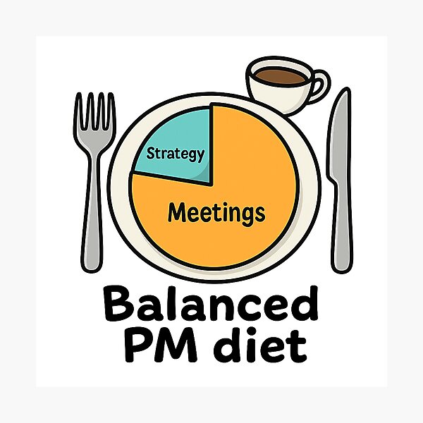 Item preview, Balanced PM Diet – Funny Product Manager Pie Chart designed and sold by MinimumViableMeme.