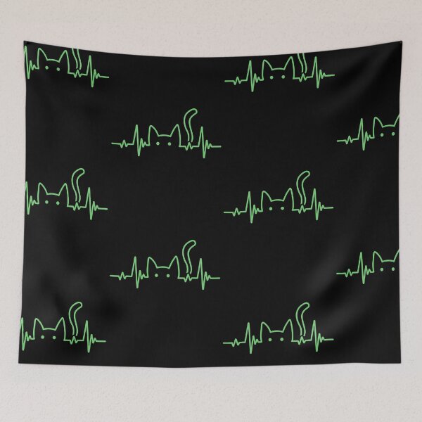 Item preview, Funny Cat Lover EKG Pulse Line Design designed and sold by 519xdesign.