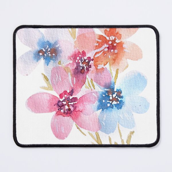 Item preview, Pink Blue and Orange Watercolor Flowers designed and sold by Kara Draws.