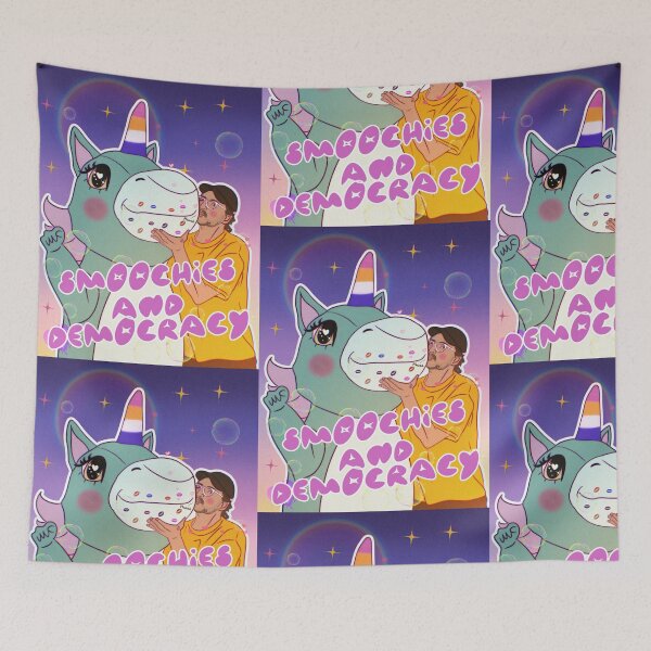 Item preview, Smoochies & Democracy Pedro Pascal with Unicorn Fanart designed and sold by teshiiexart.