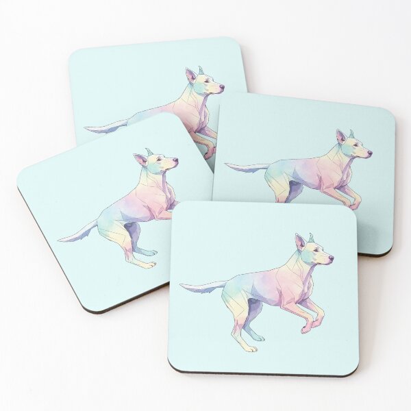 Item preview, Jumping Dog Geometric Watercolor Pastel designed and sold by bsbd-action.