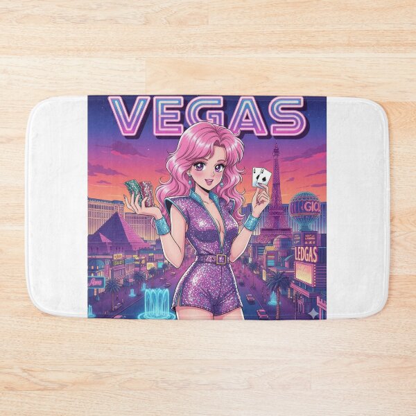 Item preview, Retro Anime Girl Cute Vegas EE.UU Travel 80s Design designed and sold by ANIMEX00.
