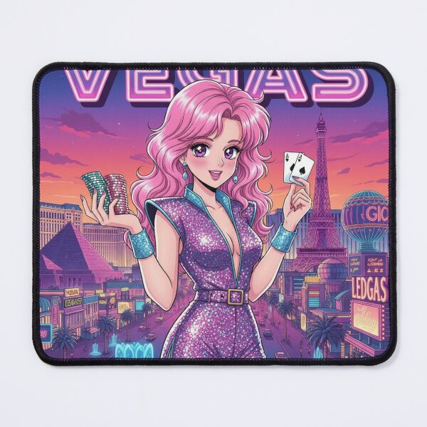 Item preview, Retro Anime Girl Cute Vegas EE.UU Travel 80s Design designed and sold by ANIMEX00.