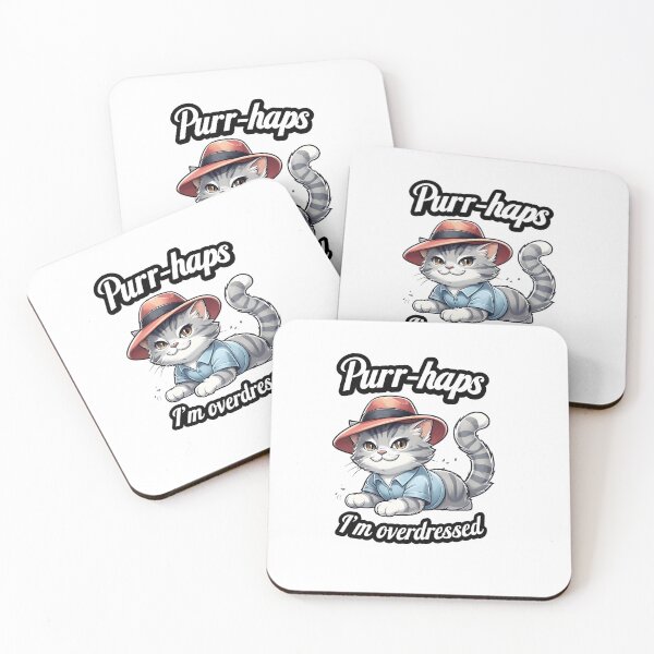 Item preview, Purr-haps I’m Overdressed | Funny Stylish Cat in Fedora and Shirt Design designed and sold by WHDProduction45.