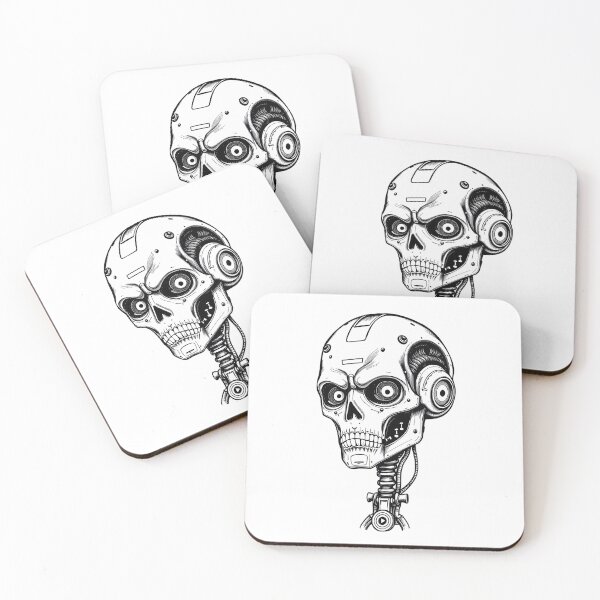 Item preview, Mechanical Skull Cyborg Head Design designed and sold by DrawDrip.