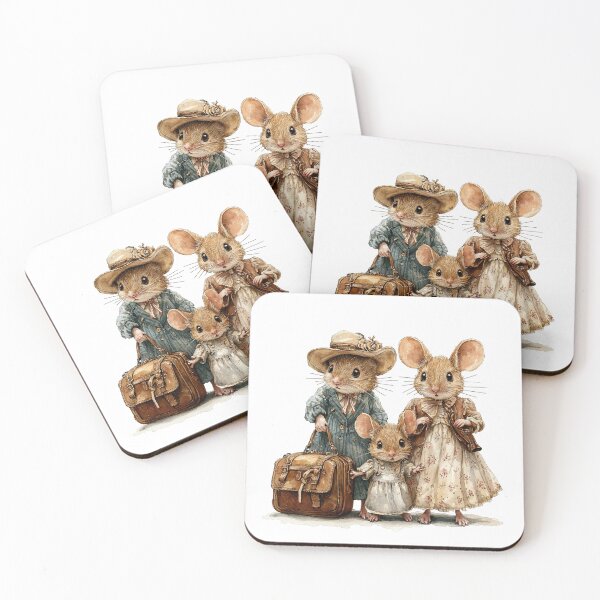 Item preview, Mouse Family in Vintage Clothes designed and sold by Liededrom..