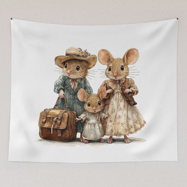 Item preview, Mouse Family in Vintage Clothes designed and sold by Liededrom..