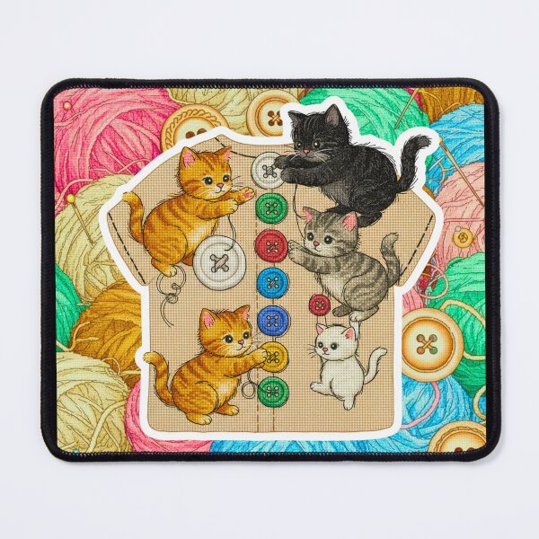 Item preview, Playful kittens with buttons designed and sold by JOSTH.