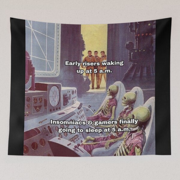 Item preview, insomniacs & gamers designed and sold by meme-stuff.