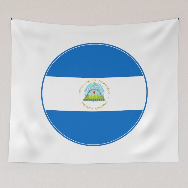 Item preview, Nicaragua Flag Circle Coat of Arms Volcanoes Rainbow designed and sold by NTGUILTY.