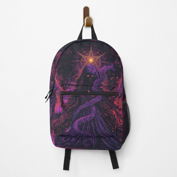 Item preview, Cosmic Serpent Ascendant: Goth Witch Goddess in Neon Nebula | Dark Fantasy Celestial Art designed and sold by Eden Underground Radio (Official Merch).