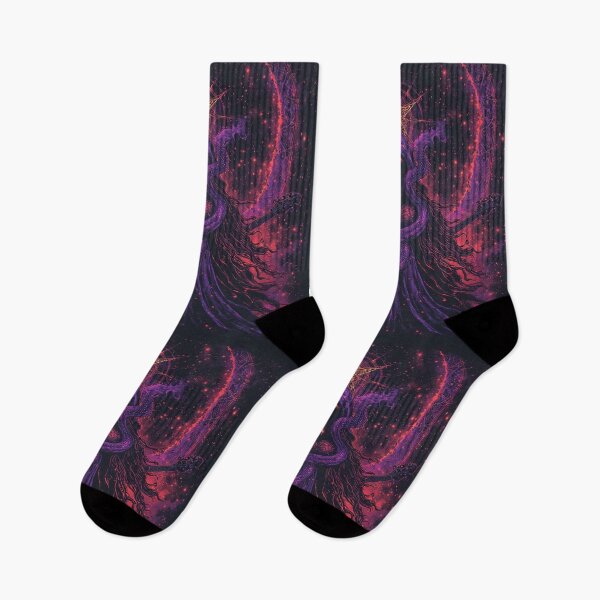 Item preview, Cosmic Serpent Ascendant: Goth Witch Goddess in Neon Nebula | Dark Fantasy Celestial Art designed and sold by Eden Underground Radio (Official Merch).